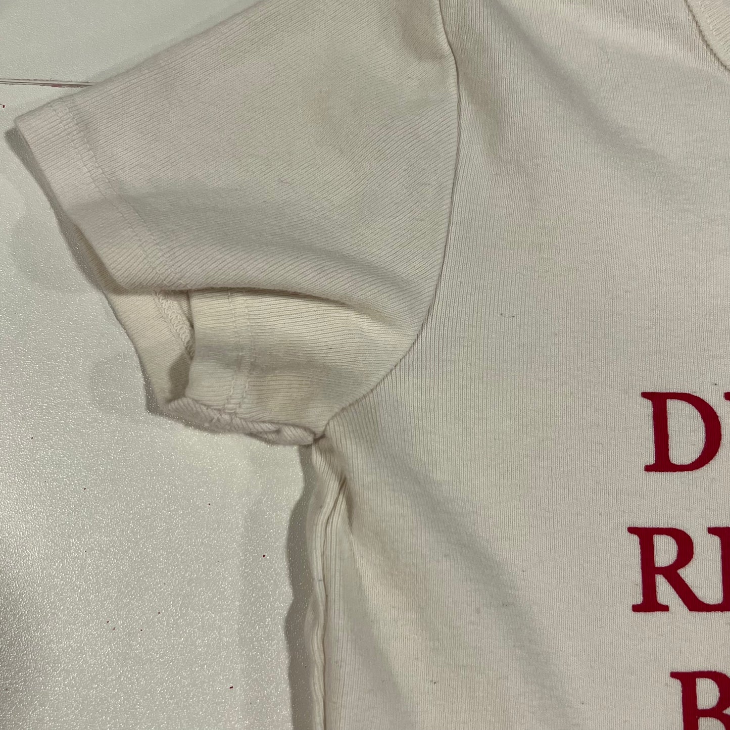 DUMP YOUR REPUBLICAN BOYFRIEND white t-shirt with red text (XS/S)