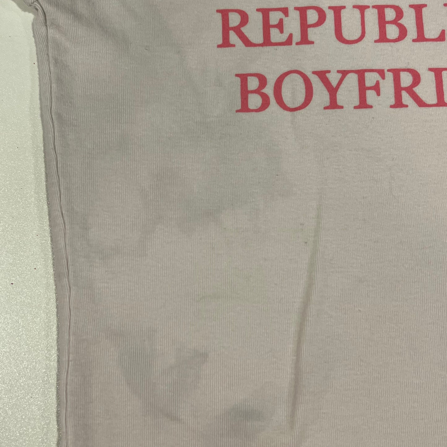 DUMP YOUR REPUBLICAN BOYFRIEND pink t-shirt with pink text (XS/S)