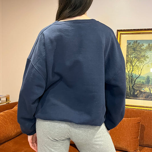 DUMP YOUR REPUBLICAN BOYFRIEND navy crewneck with white text (XL)