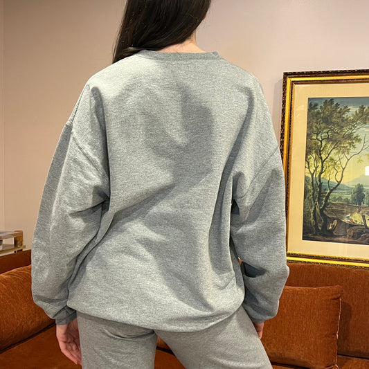 DUMP YOUR REPUBLICAN BOYFRIEND light grey crewneck with blue text (XL)