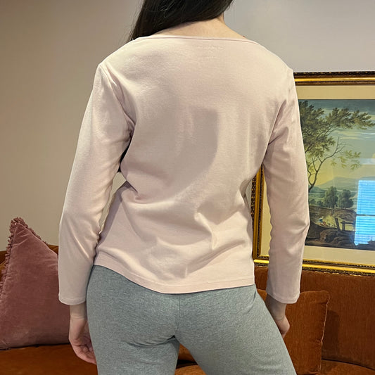 DUMP YOUR REPUBLICAN BOYFRIEND pink long sleeve t-shirt with pink text (L)