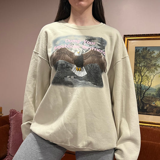 DUMP YOUR REPUBLICAN BOYFRIEND animal crewneck with pink text (2XL)