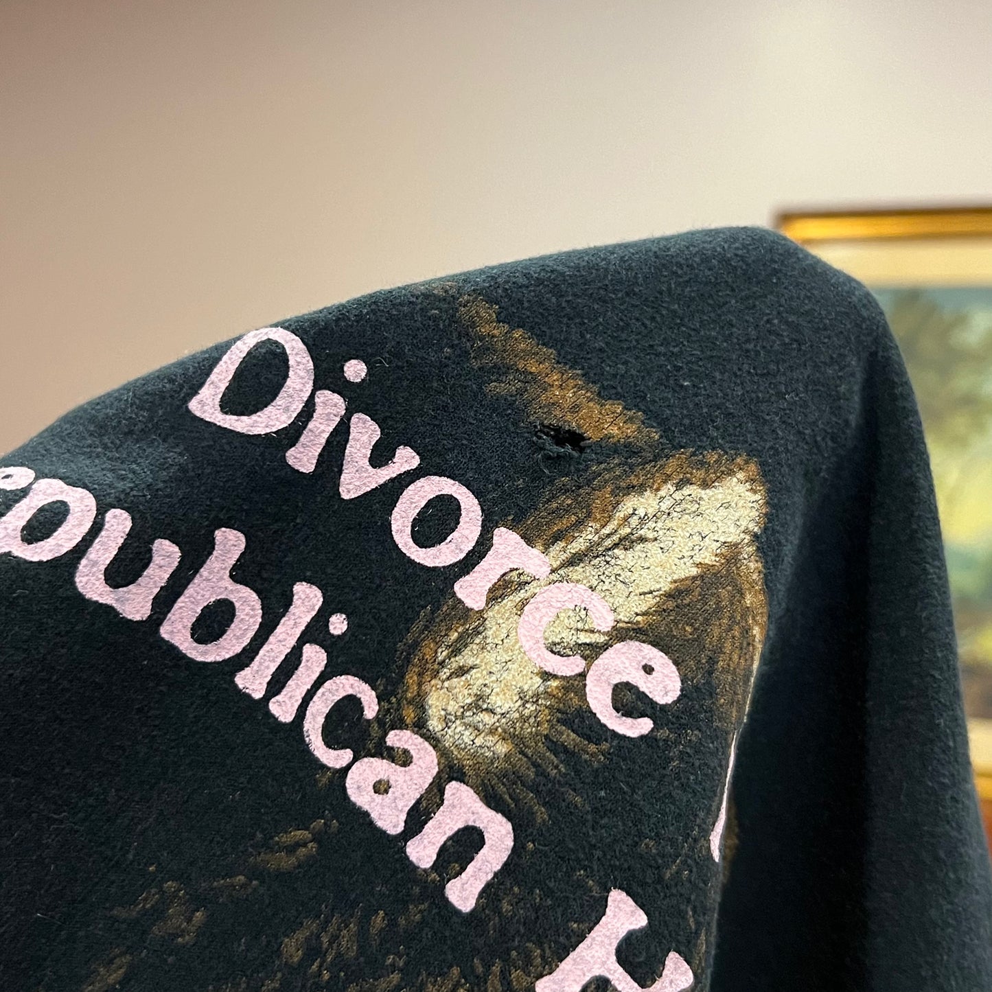 DIVORCE YOUR REPUBLICAN HUSBAND animal crewneck with pink text (M/L)