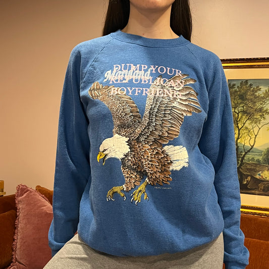 DUMP YOUR REPUBLICAN BOYFRIEND animal crewneck with pink text (L/XL)