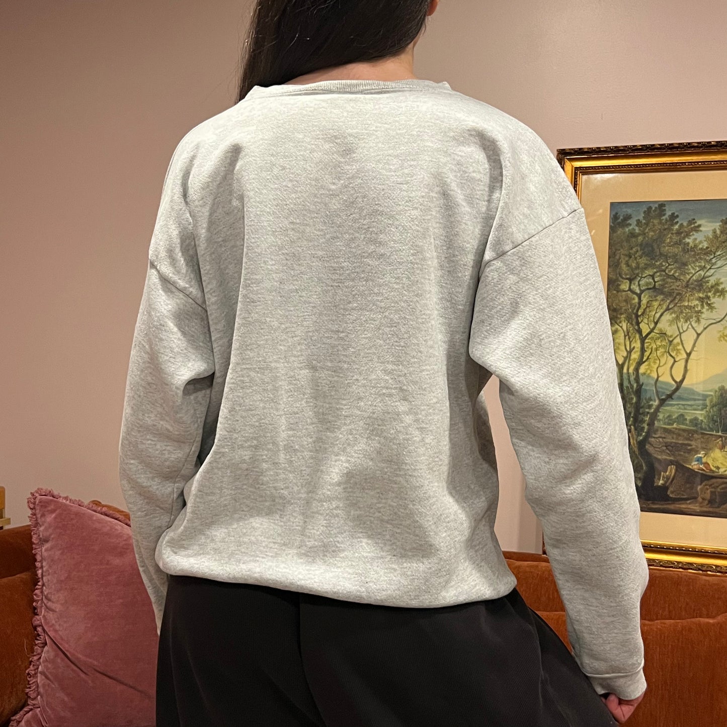 DIVORCE YOUR REPUBLICAN HUSBAND animal crewneck with pink text (L)