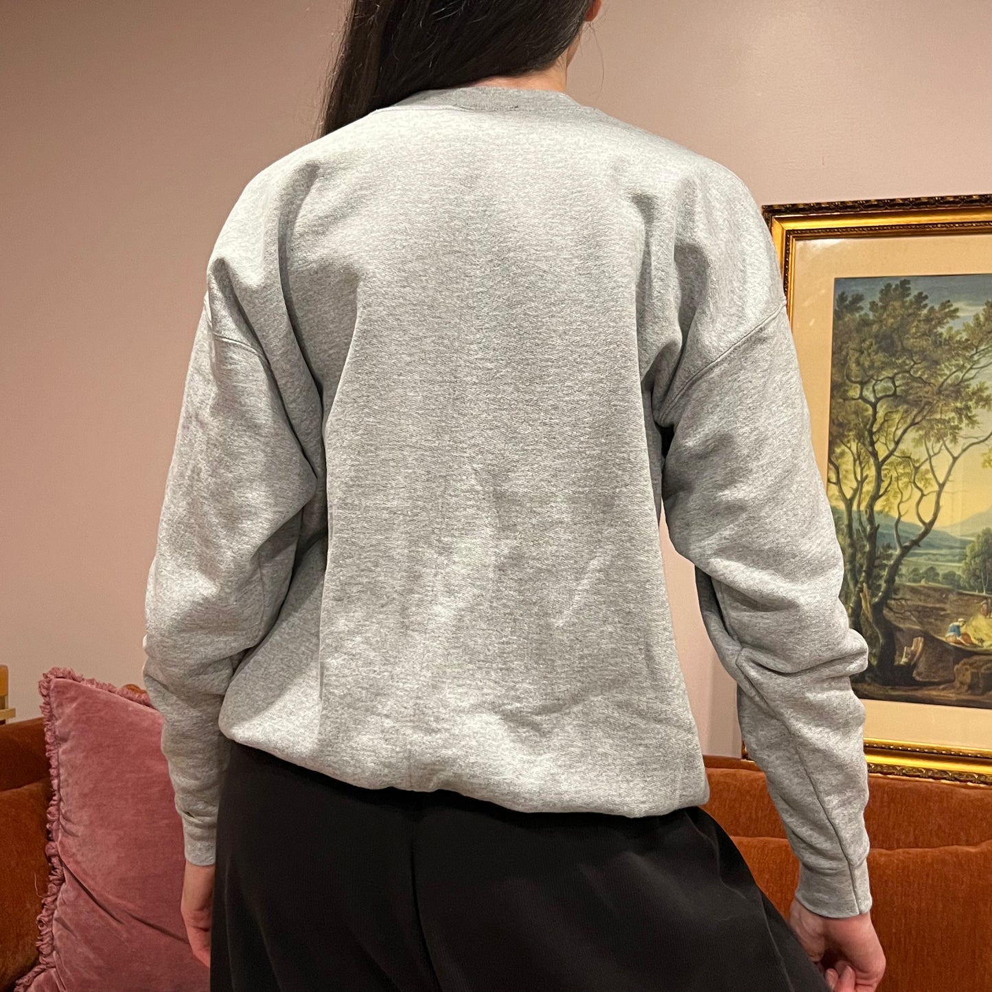 DIVORCE YOUR REPUBLICAN HUSBAND animal crewneck with pink text (L)