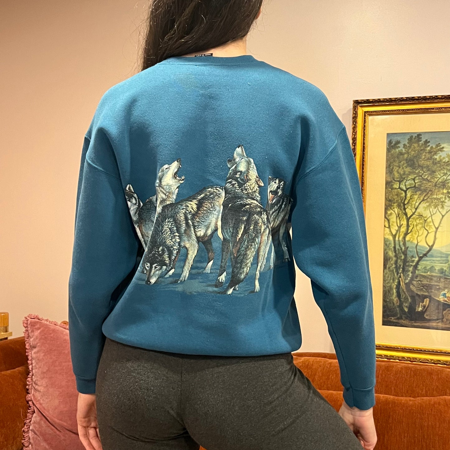 DUMP YOUR REPUBLICAN BOYFRIEND animal crewneck with pink text (M)