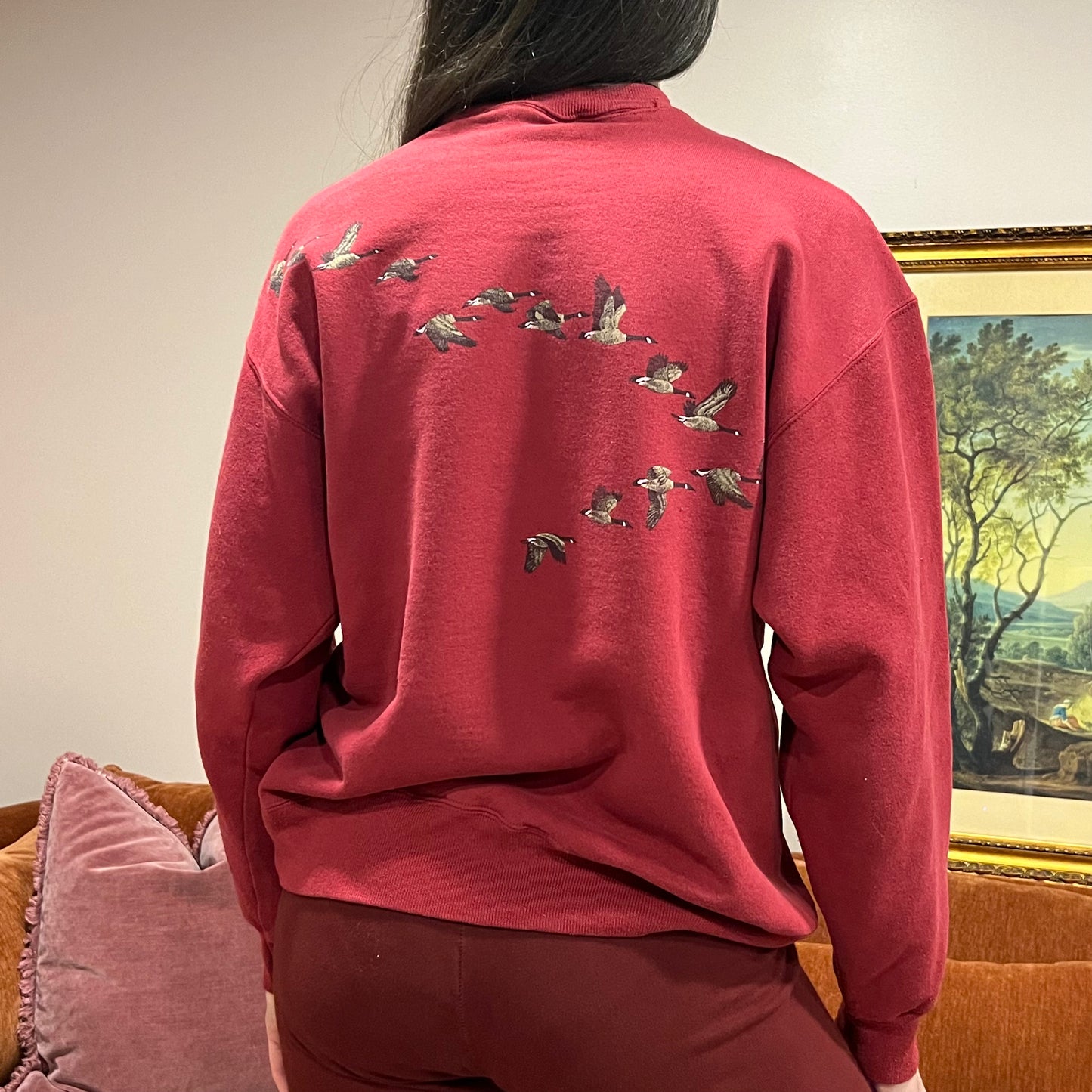 DUMP YOUR REPUBLICAN BOYFRIEND animal crewneck with pink text (L)